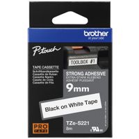 Show details for  Labelling Tape, 9mm, Black on White, Strong Adhesive