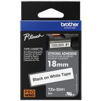 Show details for  Labelling Tape, 18mm, Black on White, Strong Adhesive