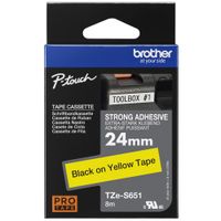 Show details for  Labelling Tape, 24mm, Black on Yellow, Strong Adhesive