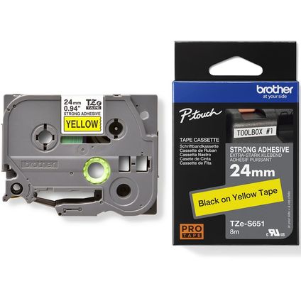 TZe-C51 24mm Black On Fluorescent Yellow Label Tape – Compatible With Brother PT330