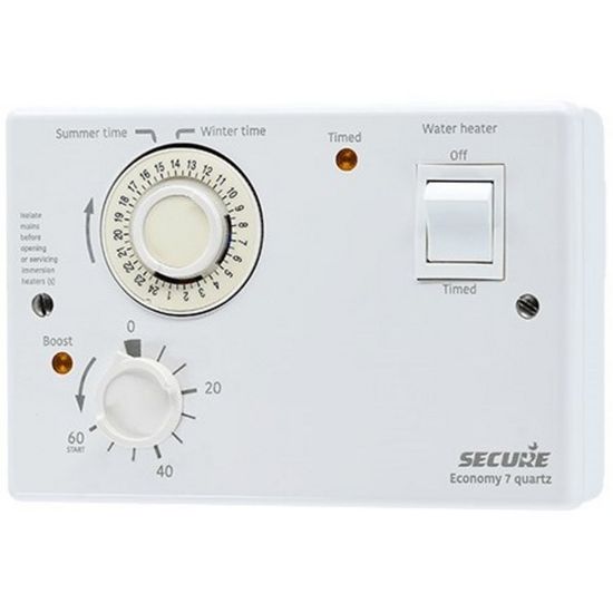 Economy 7 Quartz Immersion Heater Control, 0°C to 35°C, IP30, White