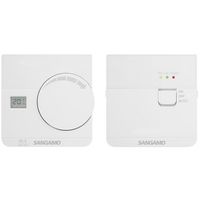 Show details for  Wireless Thermostat with Dial with Digital Display, 5°C - 30°C, White, IP30