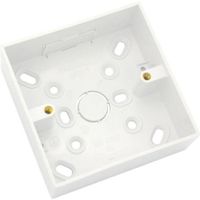 Show details for  Square Corner Surface Box, 32mm, 1 Gang, Trunking Knockouts, White