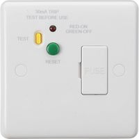 Show details for  13A RCD Fused Spur Unit, 1 Gang, White, Curved Edge Range