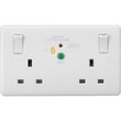 Show details for  13A Double Pole RCD Switched Socket, 2 Gang, White, Curved Edge Range