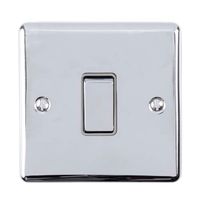 Show details for  10A 2 Way Switch, 1 Gang, Polished Chrome, Grey Trim