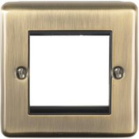 Show details for  Module Frame, 2 Gang, Antique Brass, Black Trim, Enhance Range