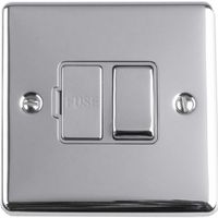 Show details for  13A Double Pole Switched Fuse Spur, 1 Gang, Polished Chrome, Grey Trim, Enhance Range