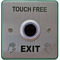 Show details for  Touch Free Exit Button with Back Box, 85mm x 85mm, Stainless Steel