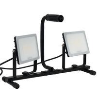 Show details for  2 x 30W LED Twin Worklight, 240V, 4000K, 4800lm, Black, IP44