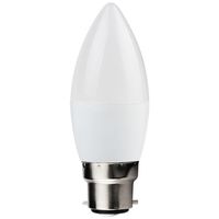 Show details for  5W LED Candle Lamp, 2700K, 460lm, B22, Non Dimmable, Frosted, Reon Range