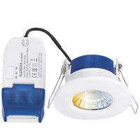Show details for  4W-8W R6™CWS Fixed Colour & Wattage Switchable Fire Rated Downlight, 3000K/4000K/5700K, IP65, White