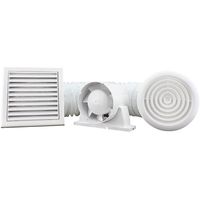 Show details for  Base Bathroom Shower Mixed Flow Fan Kit with Timer, 100mm, 102m³/h, 38dB, White