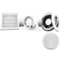 Show details for  Base Bathroom Shower Mixed Flow Fan Kit with Timer and LED Light, 100mm, 102m³/h, 38dB, White