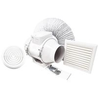 Show details for  Whirlwind Bathroom Shower Mixed Flow Fan Kit with Timer, 100mm, 187m³/h, 36dB, White