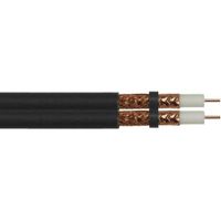 Show details for  SFX63 Twin Coaxial Cable, 4.75mm x 9.5mm, PVC, Black [100m Drum]