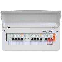 Show details for  80A RCD Counsumer Unit with T2 Surge Protection, 10 Way, Steel, White