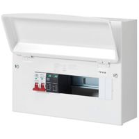 Show details for  MK Sentry Metal Consumer Unit with 100A Switch Disconnector and SPD, 12 Way, Surface Mount, White