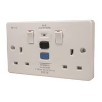 Show details for  13A Double Pole RCD Switched Socket, 2 Gang, White