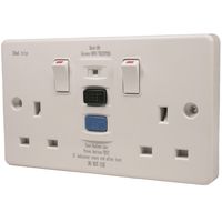 Show details for  10A Socket 30mA Latching Type White, 1 Switched, White Moulded Range, RCD Sockets