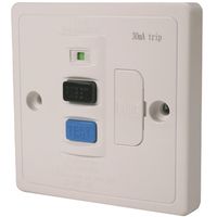 Show details for  10A Connection Unit 30mA Latching Type White, 1 Fused, White Moulded Range, RCD Sockets