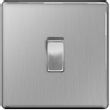 Show details for  10AX 2 Way Light Switch, 1 Gang, Brushed Steel, Flatplate Screwless Range