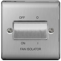 Show details for  10AX 3 Pole Fan Isolator Switch, 1 Gang, Brushed Steel, Nexus Metal Range
