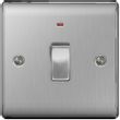 Show details for  20A Double Pole Switch with Indicator, 1 Gang, Brushed Steel, Nexus Metal Range