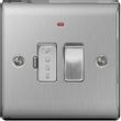 Show details for  13A Switched Fused Connection Unit with Indicator, 1 Gang, Brushed Steel, Nexus Metal Range