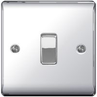 Show details for 10AX 2 Way Light Switch, 1 Gang, Polished Chrome, Nexus Metal Range