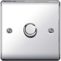 Show details for  400W 2 Way Push On/Off Dimmer Switch, 1 Gang, Polished Chrome, Nexus Metal Range