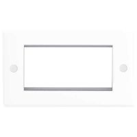 Show details for Euro Module Front Plate, 2 Gang, White