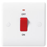 Show details for 45A Double Pole Switch with Indicator, 1 Gang, White, Nexus 800 Switches