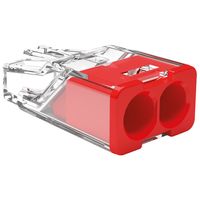 Show details for  Push in Connector, 2 Pole, 0.2mm² - 2.5mm², 24A, 450V, Red [Pack of 100]