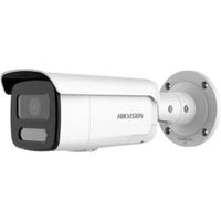 Show details for  4MP ColorVu Strobe Light and Audible Warning Fixed Bullet Network Camera, H.265+, 289.5mm x 105mm, White, IP67
