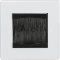 Show details for  Brush Faceplate, 1 Gang, White, IP20