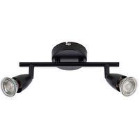 Show details for  Twin Light Adjustable Spotlight Bar, GU10 (Lamps Not Included), Black, Amalfi Range