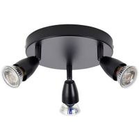 Show details for  Triple Adjustable Spotlight Round Plate, GU10 (Lamps Not Included), Black, Amalfi Range