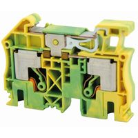 Show details for  Push In Spring Clamp DIN Rail Terminal, 6mm², 1kV, Green/Yellow