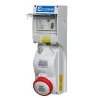 Show details for  16A Interlocked Switch Socket with RCCB, 415V, 3P+N+E, IP65, Red