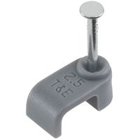 Show details for  Flat Cable Clip, 2.5mm, Grey [Pack of 100]
