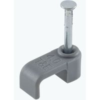 Show details for  Flat Cable Clip, 4mm, Grey [Pack of 100]
