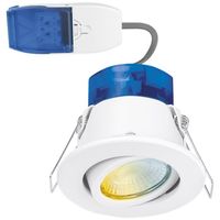 Show details for  R6 CWS Adjustable Colour and Wattage Switchable Fire Rated Downlight with FastRFix, 4W/6W, 3000K, 4000K and 5700K, White, IP65