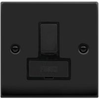 Show details for  13A Double Pole Switched Fused Connection Unit, 1 Gang, Matt Black, Black Trim, Deco Range