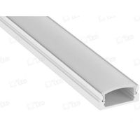 Show details for  Shallow Surface Profile with Diffuser, 18mm x 7mm, 2m, Aluminium, Grey, IP20