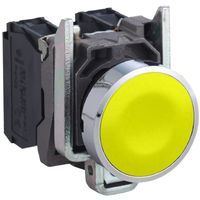 Show details for  22mm Spring Return Pushbutton, 1NO, Yellow, Harmony XB4 Range