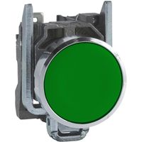 Show details for  22mm Spring Return Pushbutton, 1NO, Green, Harmony XB4 Range