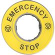 Show details for  Emergency Stop Legend Plate 'EMERGENCY STOP', 60mm, Yellow, Harmony XB4 Range