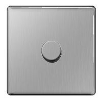Show details for  400W 2 Way Dimmer Switch, 1 Gang, Brushed Steel