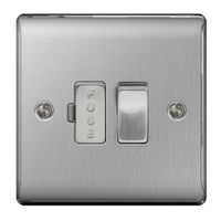 Show details for 13A Fused Switch Connection Unit, 2 Gang, Brushed Steel